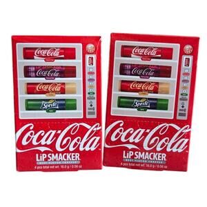 2-Pack Lip Smacker Coca-Cola Lip Balm Set 4-Piece Each – New